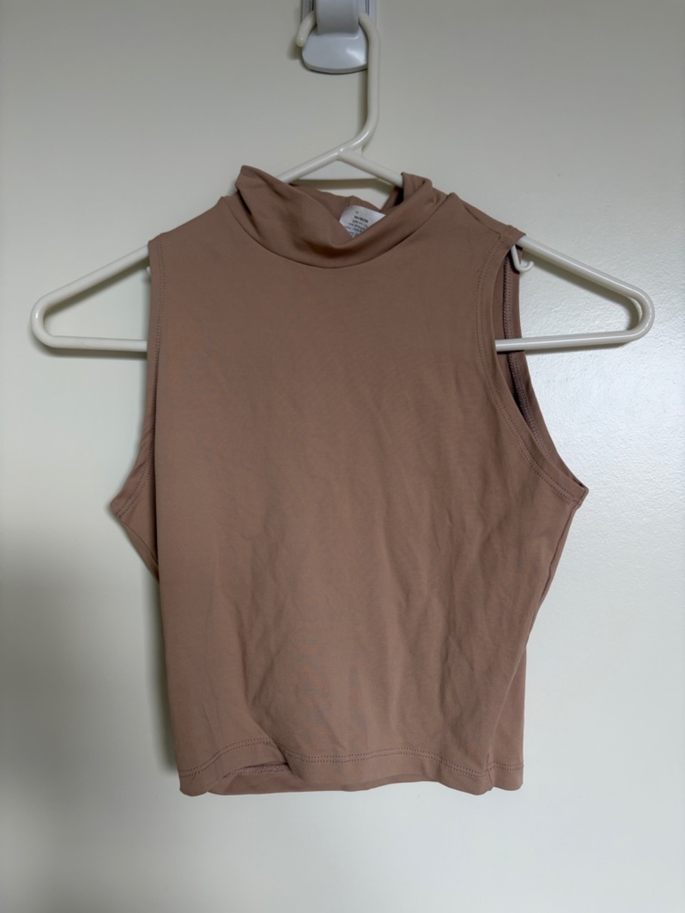 Body Wrappers Sleeveless Mock Neck Crop Top - Nude